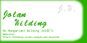 jolan wilding business card